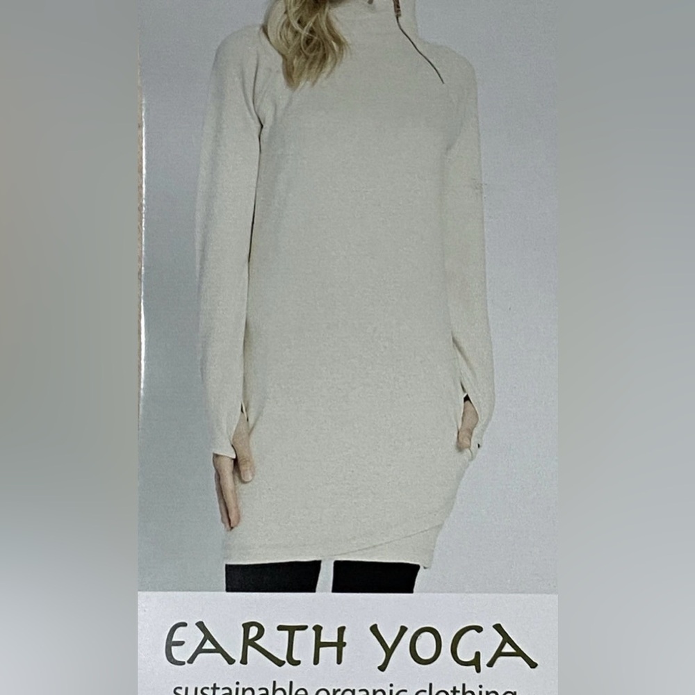 Earth Yoga- Organic Cotton- Cream Long Sleeve Tunic-M